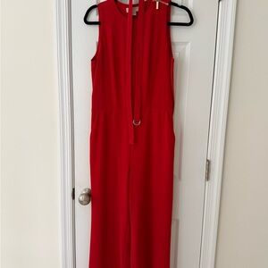 MK Elegant Red Sleeveless Jumpsuit